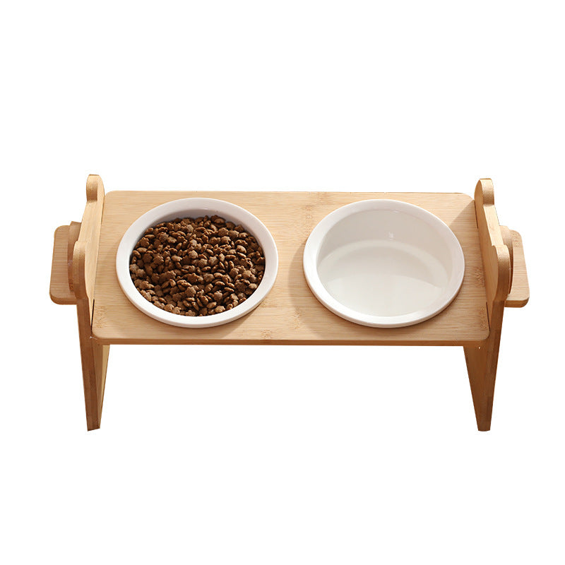 Adjustable Elevated Pet Food & Water Bowl - Double