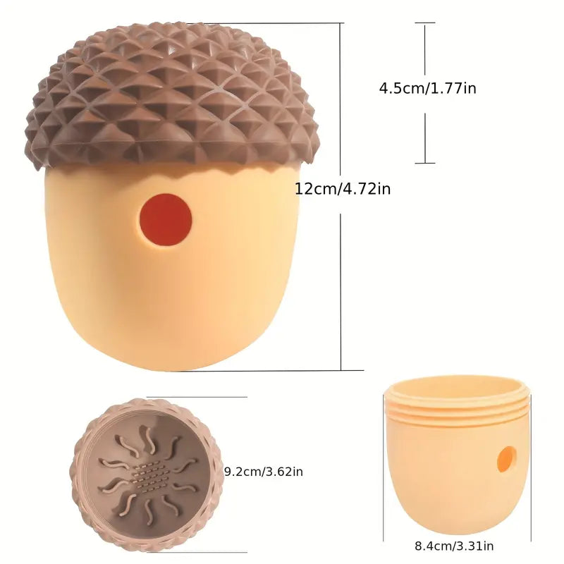 Acorn Treat Dispenser - Teeth Grinding Silicone Pet Toy